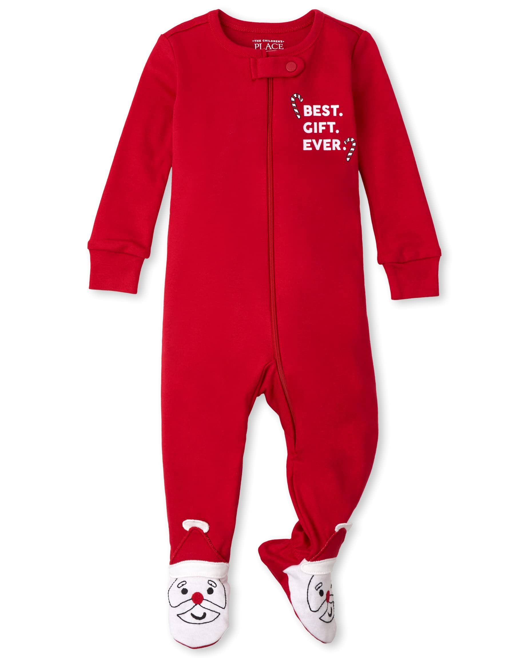 The Children's Place Kapcie dla niemowlęcia/dziecka Uniseks - niemowlęta The Children's Place Unisex Baby And Toddler Santa Snug Fit Cotton One Piece Pajamas
