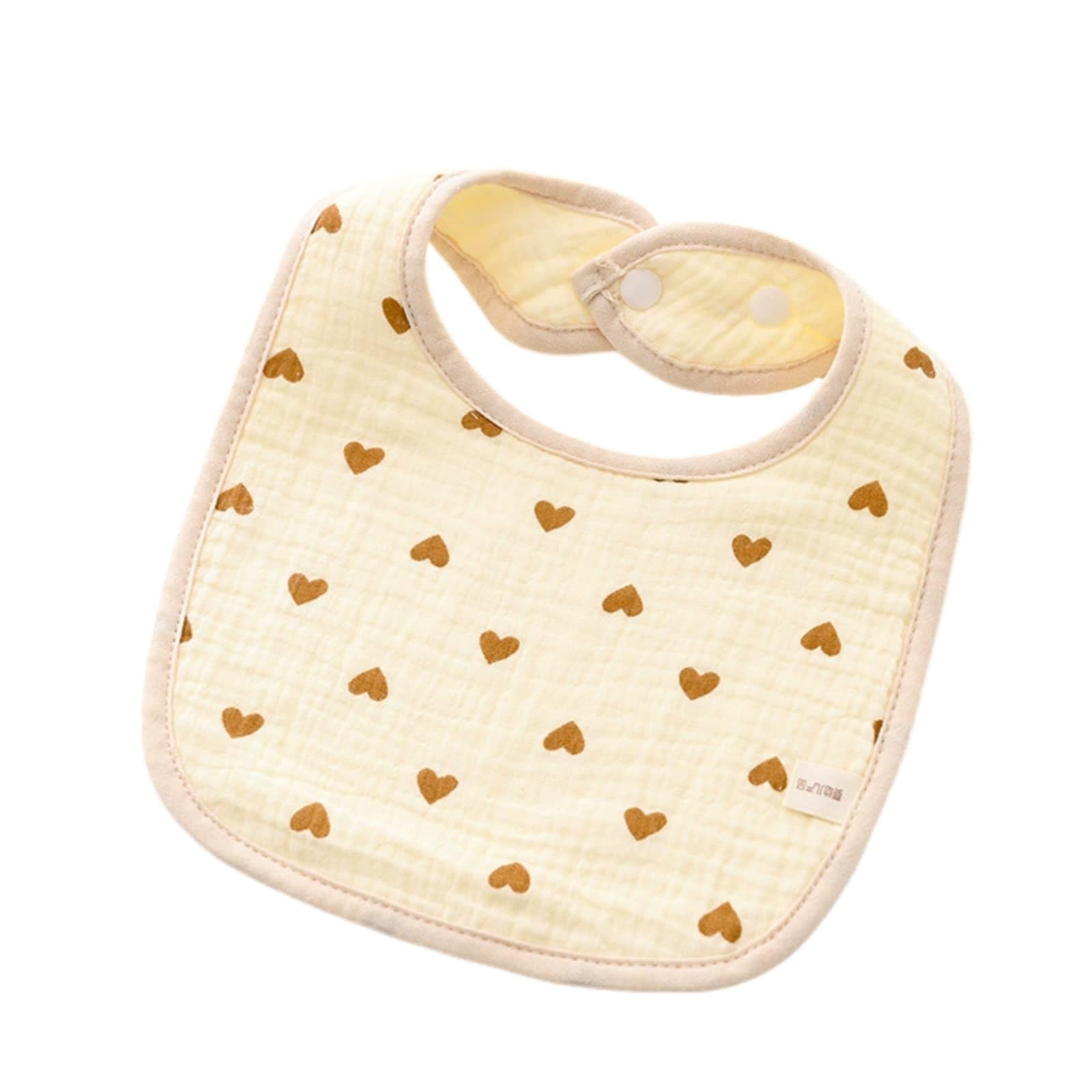 Hixingo Cotton Toddler Bibs with Snaps 3 Pack Soft Absorbent Comfortable Drool Bibs with 2 Adjustable Snaps for 0-36 Months Newborn Infant Boys Girls Feeding Drooling (Love Heart,20x28cm)
