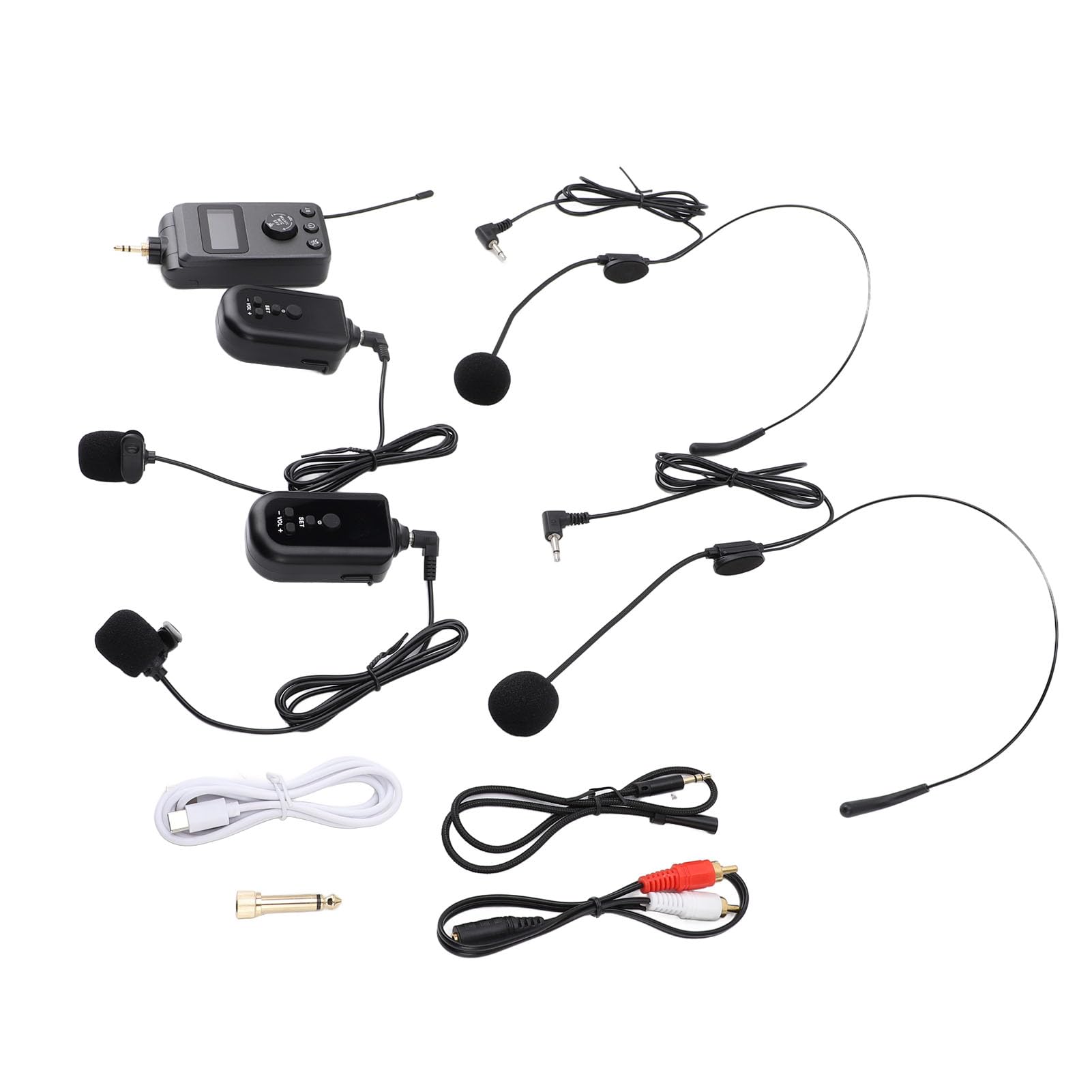 Guida Turistica Wireless con Vocale Transmissio Portatile Wireless Tour Guide Cuffie Lavalier Microfono con Confezione Vita