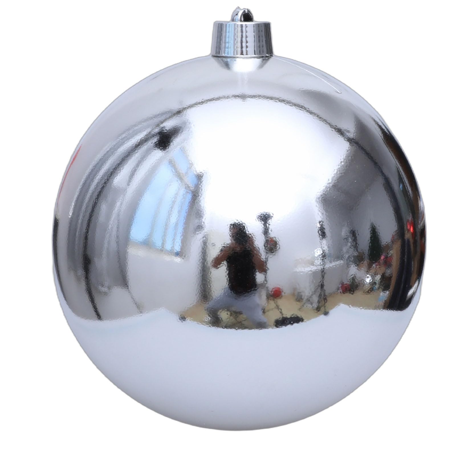 carotoe 25Cm 30Cm 40Cm Glossy Silver Christmas Ornament Elegant Holiday Decors for Indoor Outdoors and Commercial Use Sparkling Hangings Ball