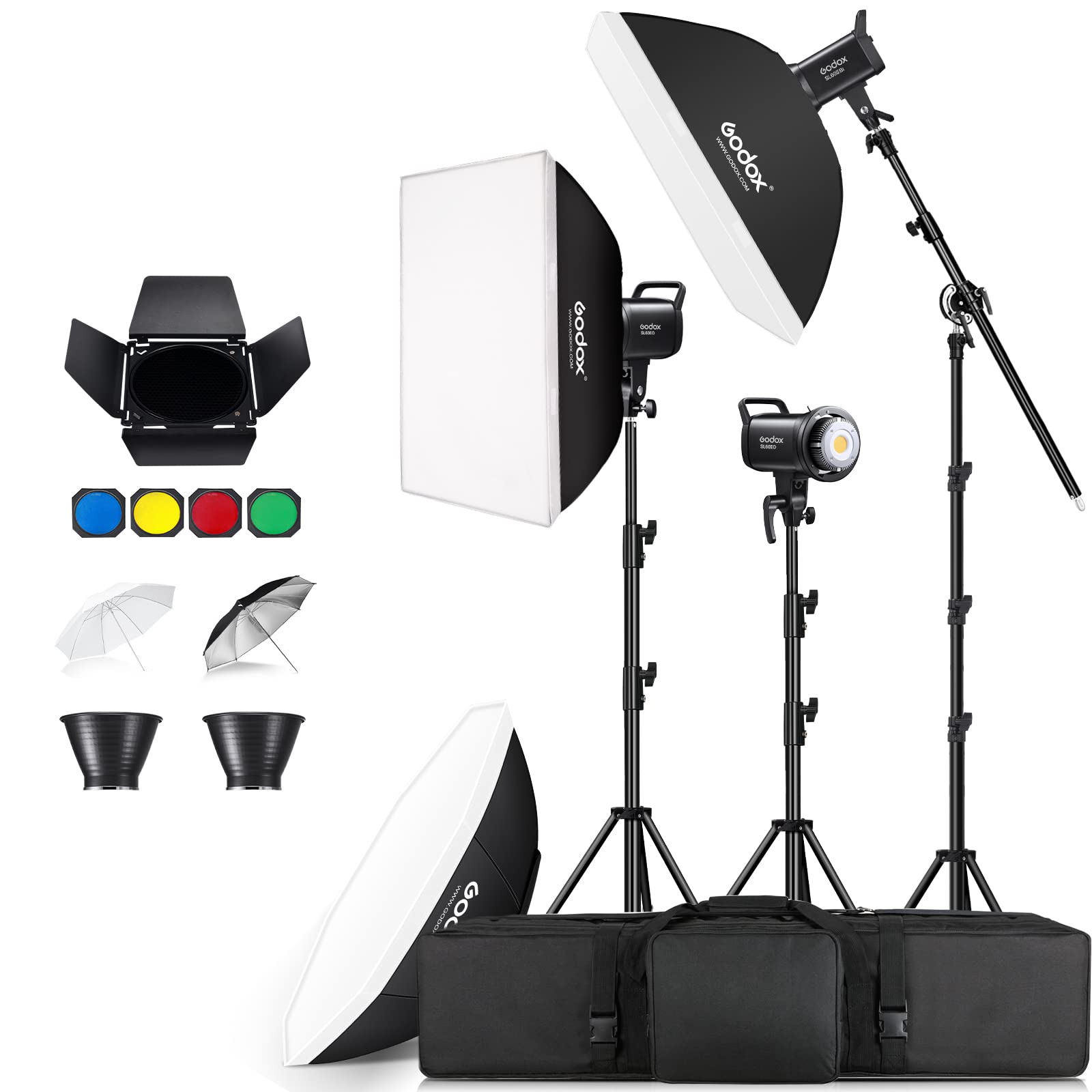 Godox SL60IID LED Video Light,60Ws White 5600K Version Countinuous Output Lighting with Bowens Mount,CRI 96+ TLCI97+,for Video Recording Wedding