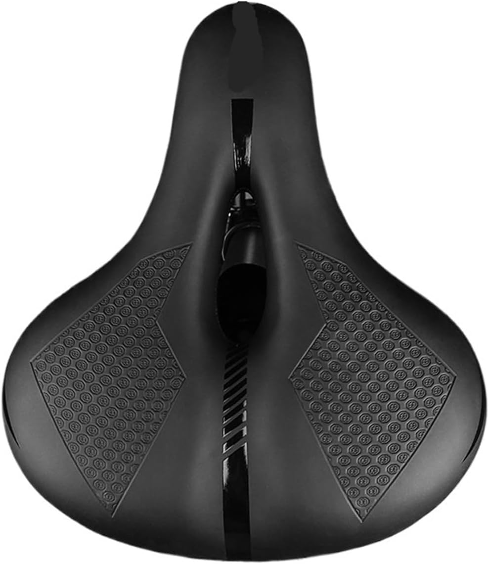 Thicken Bike Saddle Comfortable Cycling Reflective Strap Warning Bike Seat Soft Shock Absorption MTB Bicycle Saddle Suitable for Off Road Riding