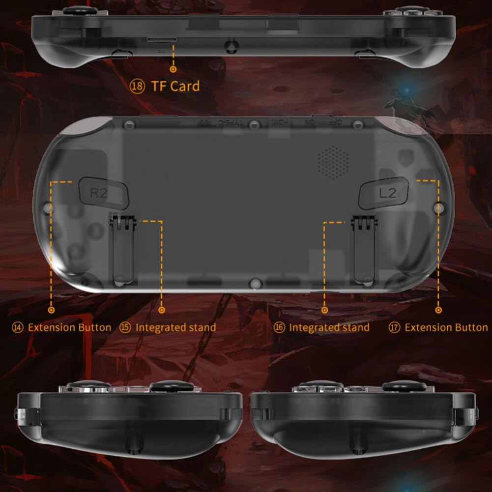 Console di gioco portatile retrò con schermo IPS da 4,5 pollici, 20000 giochi classici, batteria da 3000 mAh, scheda TF da 64 GB, dispositivo di gioco tascabile portatile per bambini e adulti