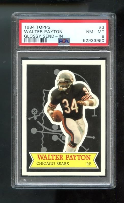 1984 Topps #3 Walter Payton Glossy Send-In PSA 7 Graded Football Card Bears NFL