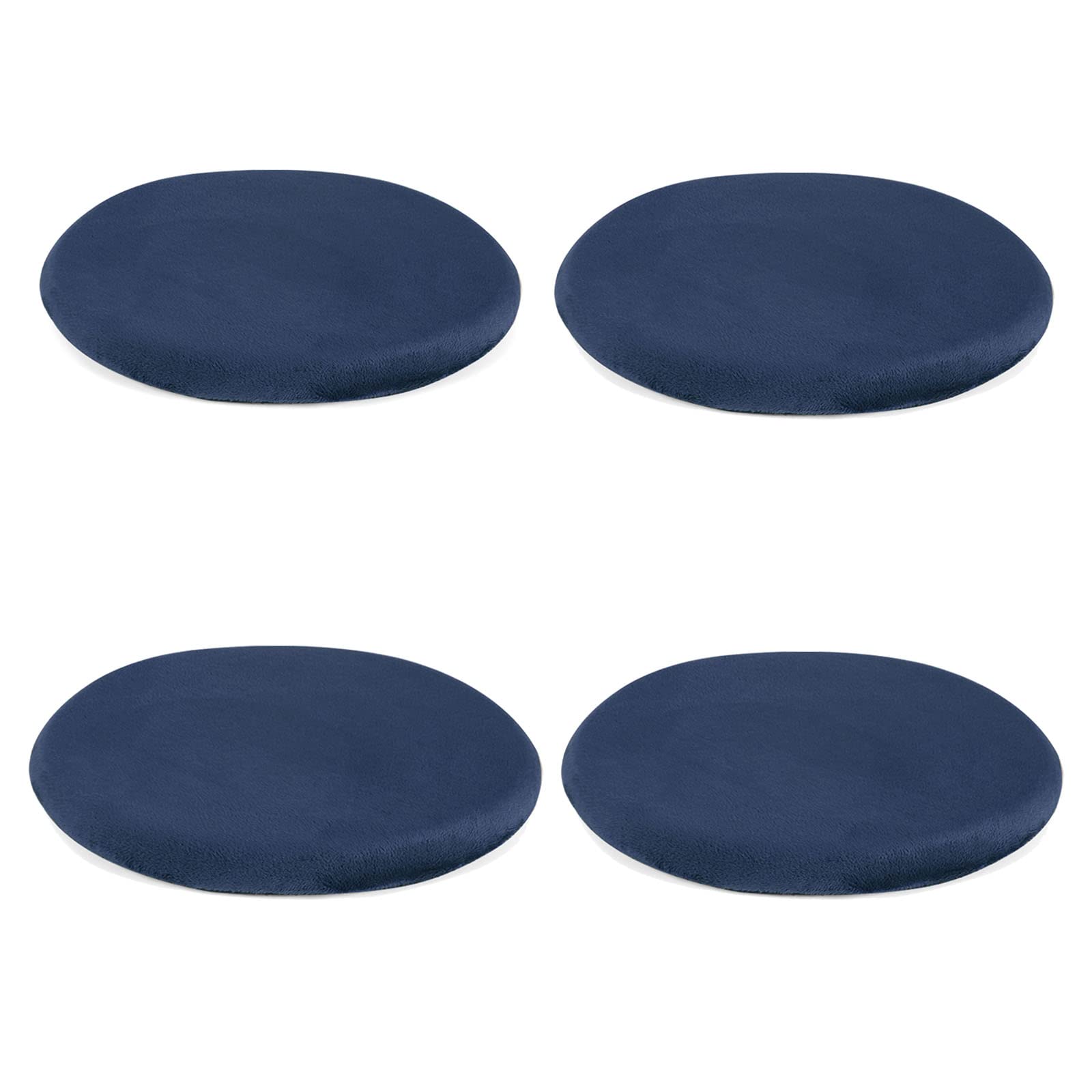Coussin de chaise rond antidérapant lot de 4 bleu marine lavable