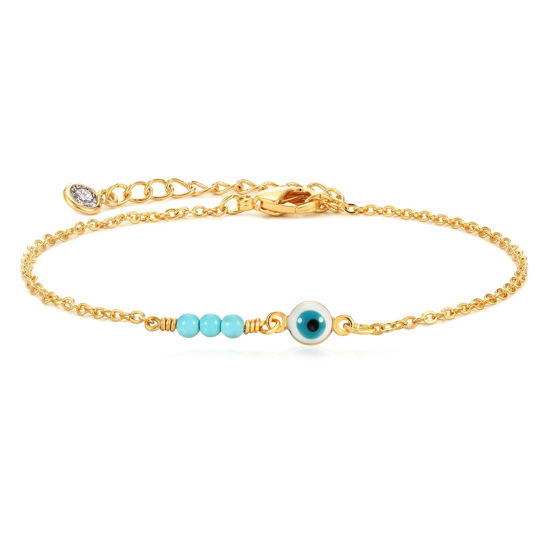 DREMMY STUDIOS Simple Gold Chain Anklet,14k Gold/Silver Plated Dainty Summer Beach Anklets for Women