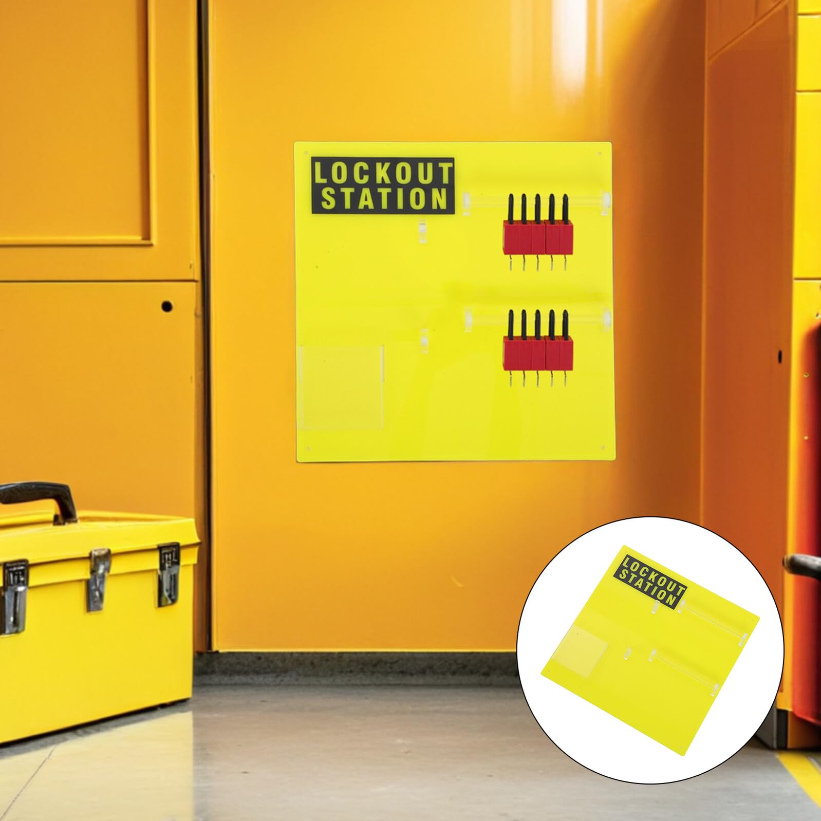 Mipcase Kit de Bloqueo de Pared para Gestión de Seguridad Industrial Etiquetado y Organización de Dispositivos de Bloqueo para Talleres y Servicios de Máquinas