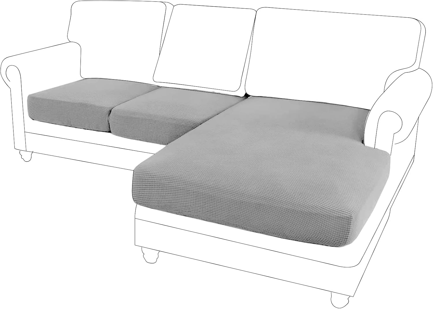 Foreate Sectional Couch Covers 3 Piece Sectional Couch