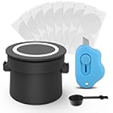 Reusable Vertuo Capsule Kit for Reusable nspresso Vertuo Pods, Upgraded Holder with 100 Pcs Aluminum Foil Seal Lids and Brush Lid Opener for Refillable Vertuo Pods（Black)