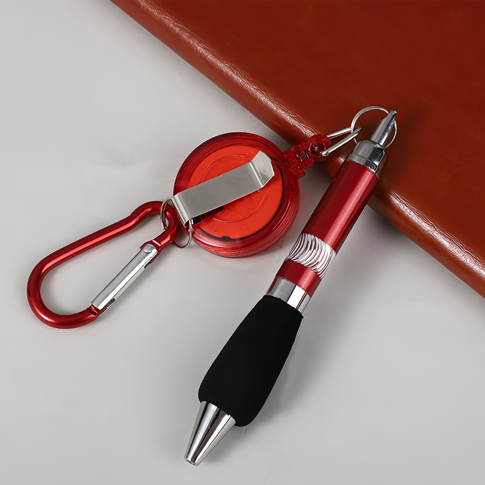 SHIDOW 10PCSRetractable Pull Pen Clip, Carabiner Pens, 3-in-1 Handy Retractable Badge Reel Pen for Workers, Nurses, Teachers, Colleagues (Black ink) - Image 4