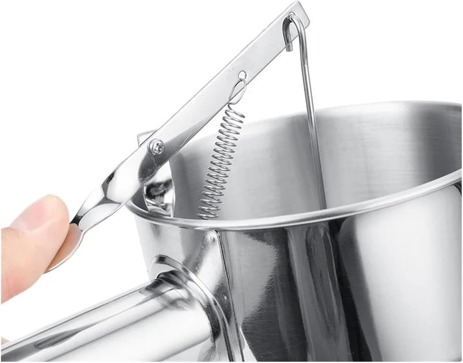 600/1200ML Bucket With Holder Stainless Steel Funnel Dispenser Cupcake Pancake(Small)