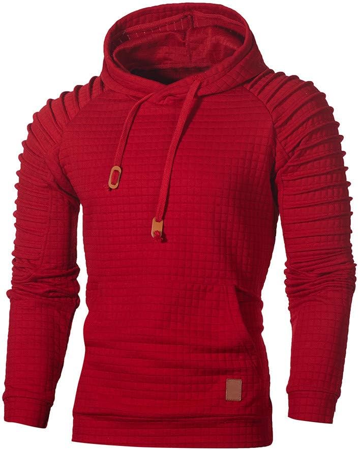 YOCheerful Plus Size Men Hoodie Hoody Sweatshirt Christmas Long Sleeve Pullover Winter Top
