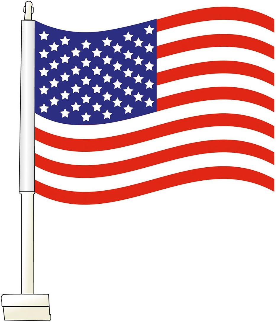 SSWBasics Window Clip On Flag - American Flag - Pack of 12 Flags