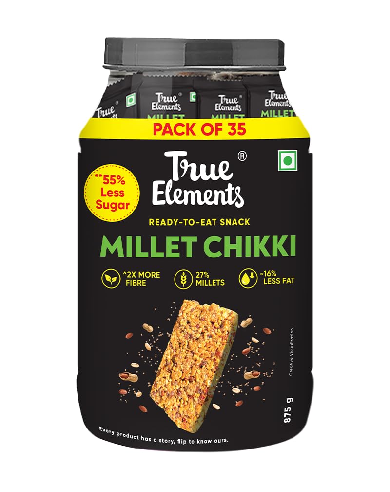 See full amazon price history chart for True Elements Millet Chikki 700g (Pack of 35 * 20g) - 55% Less Sugar | Peanut Gajak with Jaggery | Sweets | Peanut Bar | Diet Snacks made with 27% Millets (Jowar, Ragi, Bajra) True Elements Millet Chikki 700g (Pack of 35 * 20g) - 55% Less Sugar | Peanut Gajak with Jaggery | Sweets | Peanut Bar | Diet Snacks made with 27% Millets (Jowar, Ragi, Bajra) (B0CZTV7SBS) Amazon Price History, Amazon Price Tracker