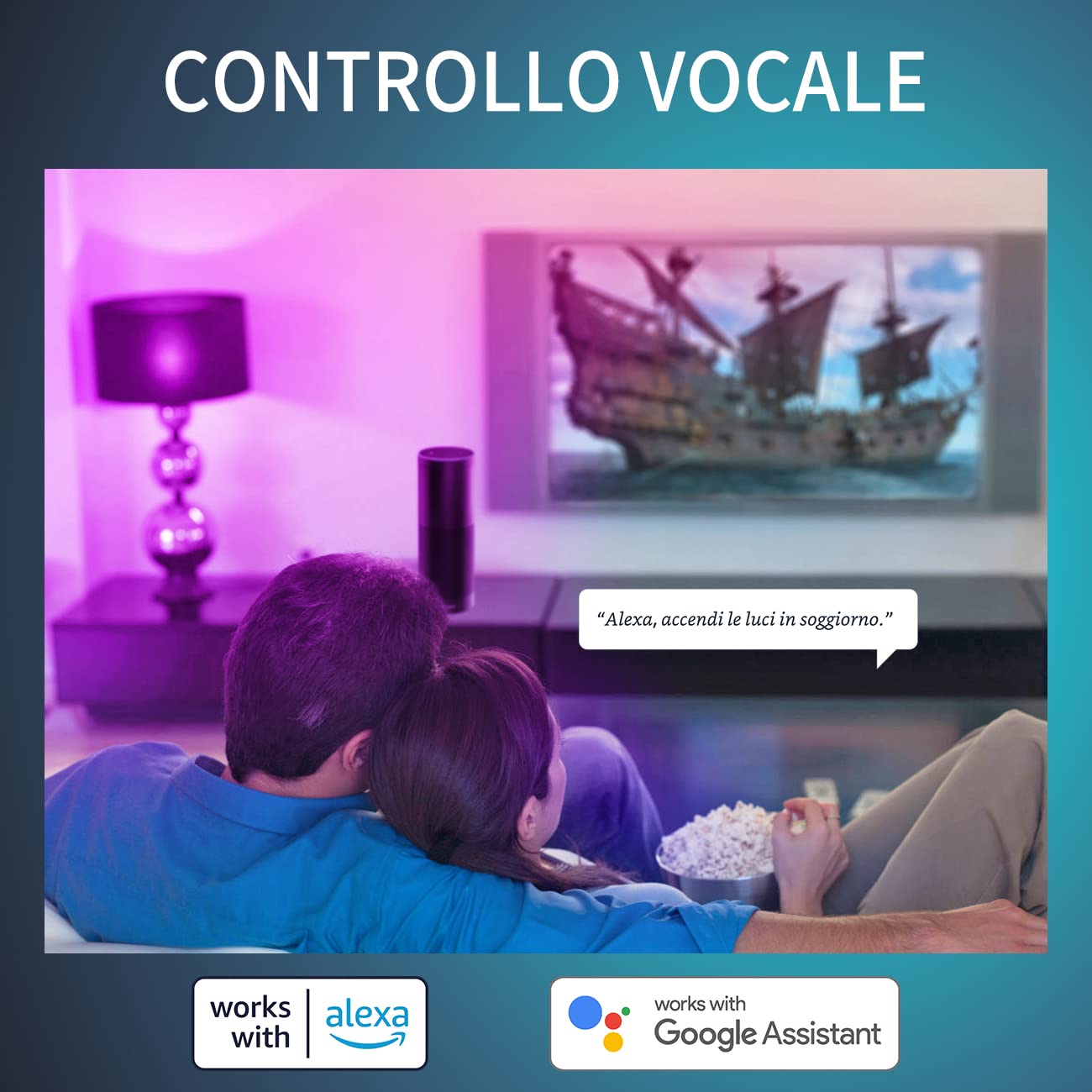 ANWIO Lampadina Alexa, Lampadina Smart,5W Equivalenti a 40W,470Lm,C37, Lampada Smart Wifi E14 con Telecomando Compatibile con Alexa, Echo and Google Assistant, RGB Intelligente Dimmerabile,6 Pcs