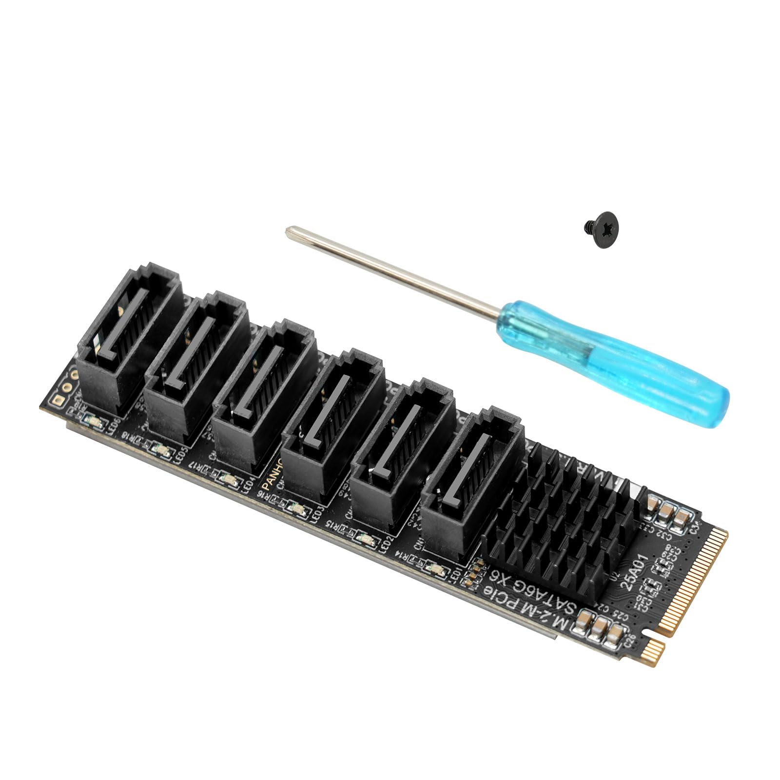 Scheda Exaio da M.2 a SATA3.0, controller PCIe SATA 3.0 a 6 porte per chip ASM1166, scheda adattatore PCIE3.0 X2 16G, supporto SATA3.0 6G X 6, dispositivo SATA 6