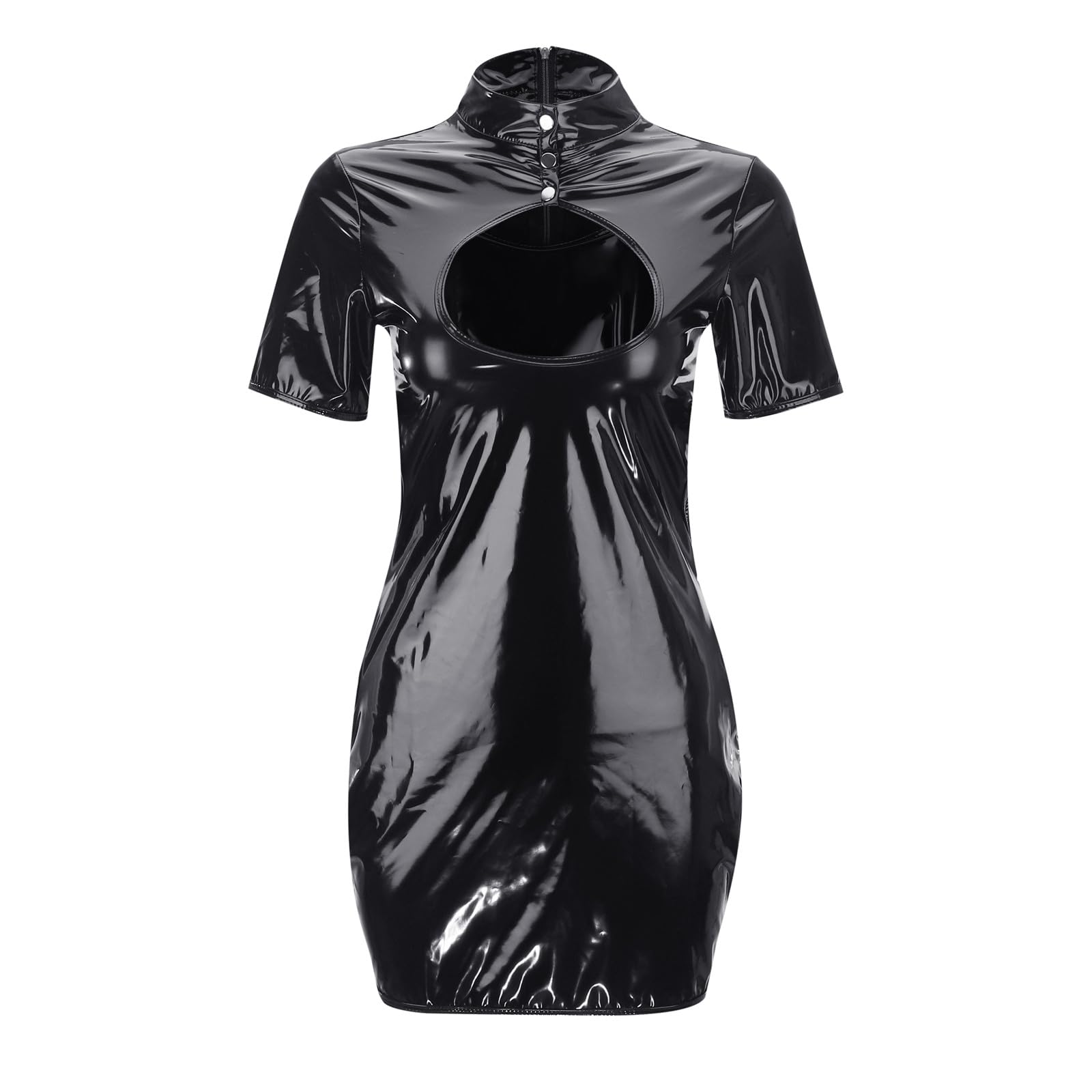 Ensemble Femme Chic Et Elegant Robe Cuir Lingerie Latex Tenue Érotique Vetement De Soiree Glamour Catsuit Sexy Hot Club Combinaison BDSM Costume Menotte Dos Nu Moulante