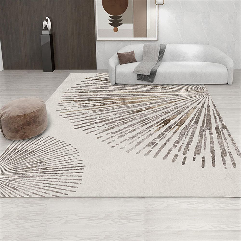 Tapis de sport antidérapant et moquette douce beige pour le salon
