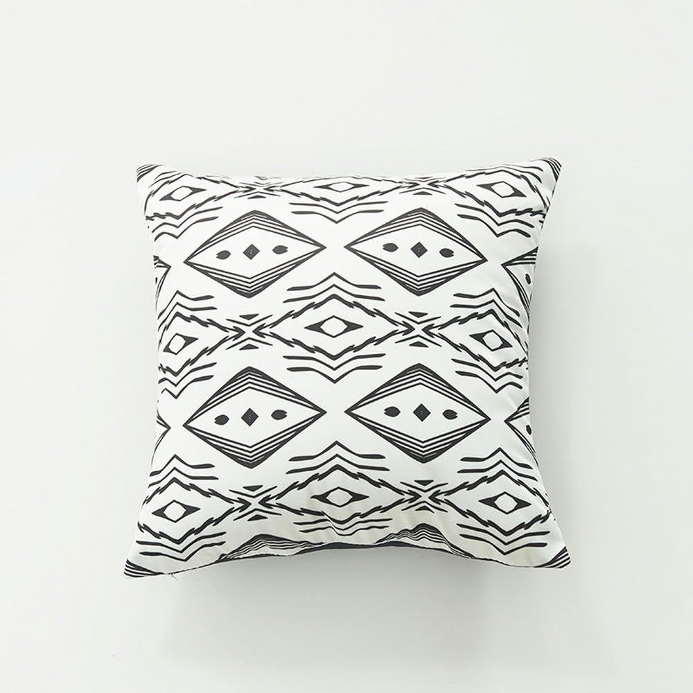 Confort de la maison premium : lot de 4 housses de coussin en soie simulée géométrique