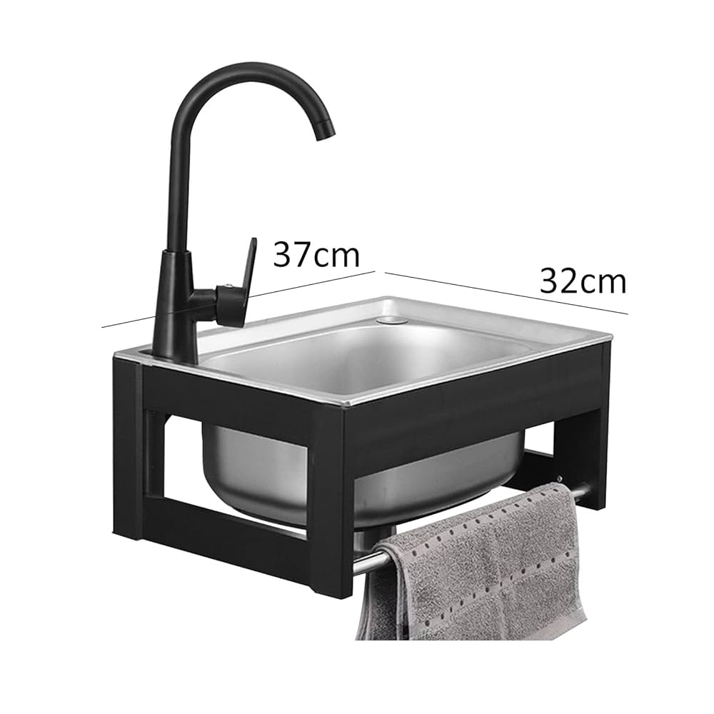 Amazon.co.jp: LJ 304ステンレス製簡易流し台 壁掛け式キッチン