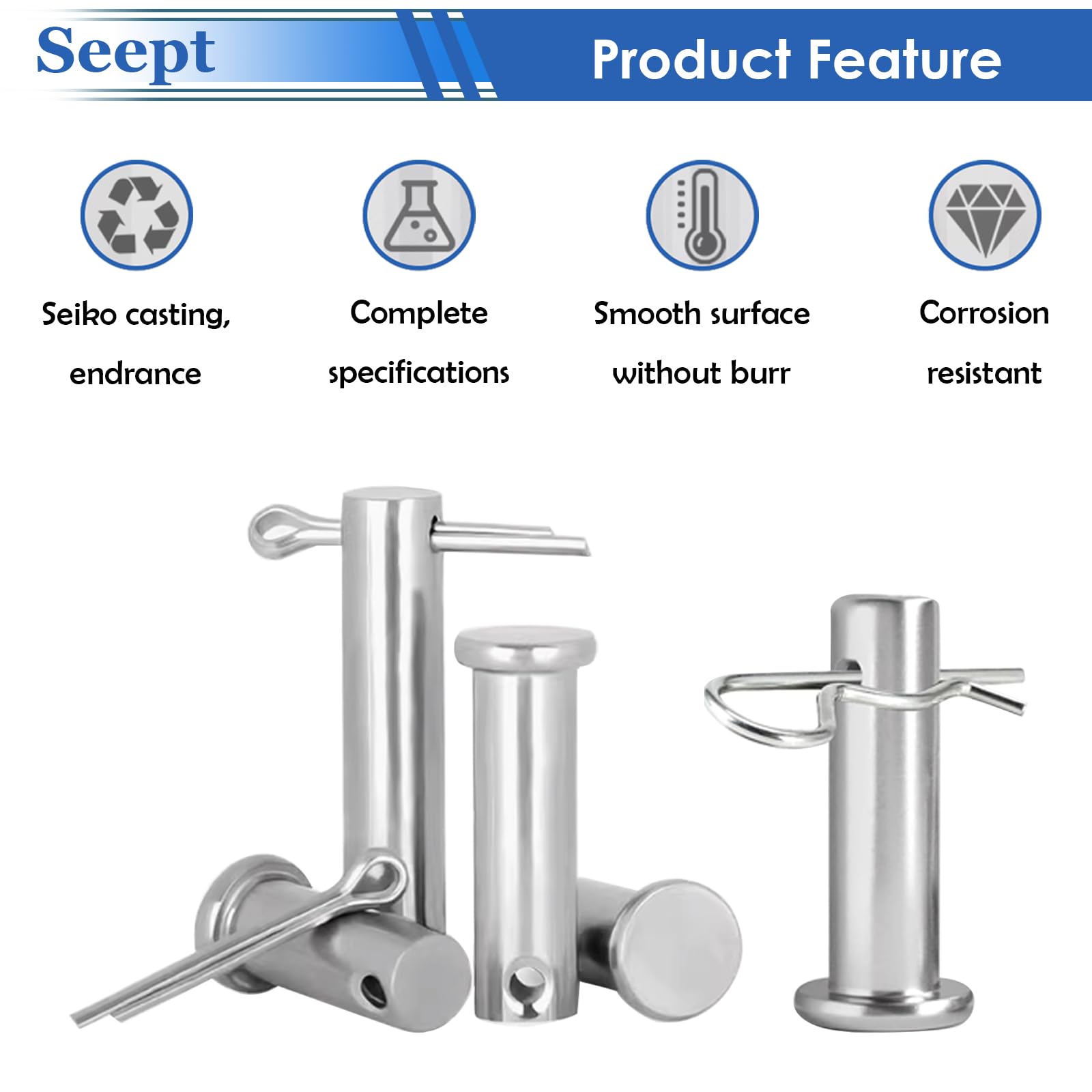 Clevis Pin Assortment Kit - 132 Stainless Steel Pins -5