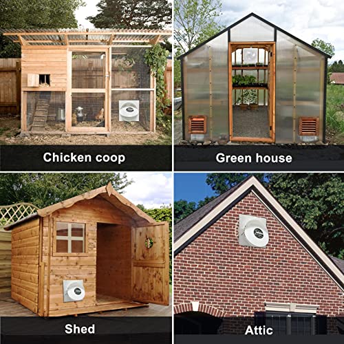 Sun Energise Solar Powered Exhaust Fan Pro, 20W Solar Panel + 8 Inch High Speed Exhaust Fan With Anti-Backflow Valve, Wall Mount Ventilation & Cooling Vent For Greenhouse, Shed, Chicken Coop, Garage #TOP6