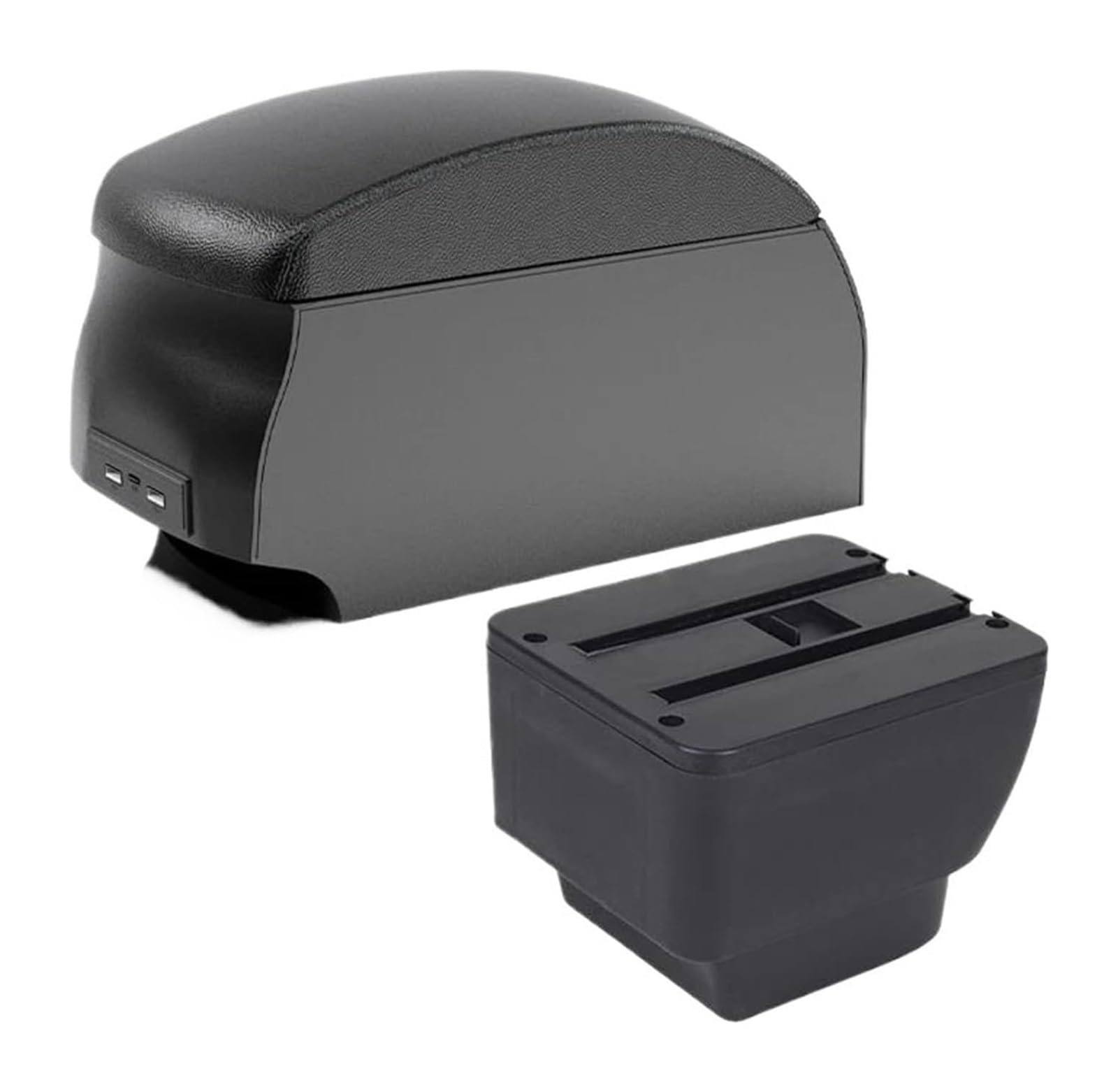 Hckclmbmzw B2 Black Double For Mazda 2 For Demio Armrest Car Box Retrofit Parts Storage Accessories Interior Car Armrest Center Console(B2 Black Double)