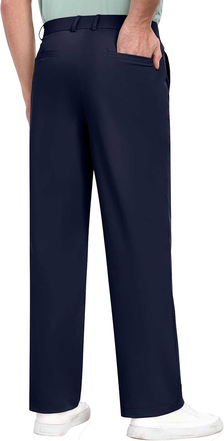 PEGENO Mens Golf Pants with 4 Pockets Stretch Lightweight Quick Dry Breathable Slacks Casual Work Dress Pants for Men - Image 4