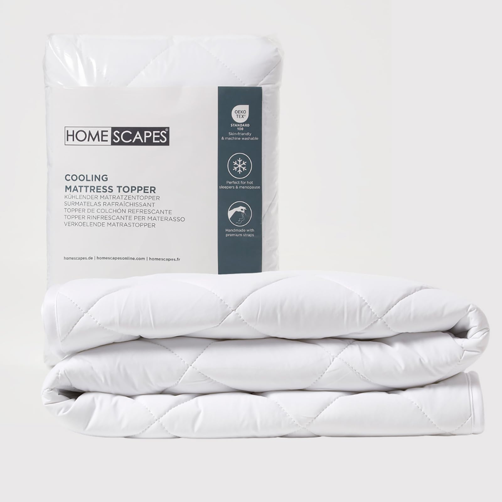 Homescapes Unisex White Advanced Cooling Mattress Topper Hyphoallegric In Super King