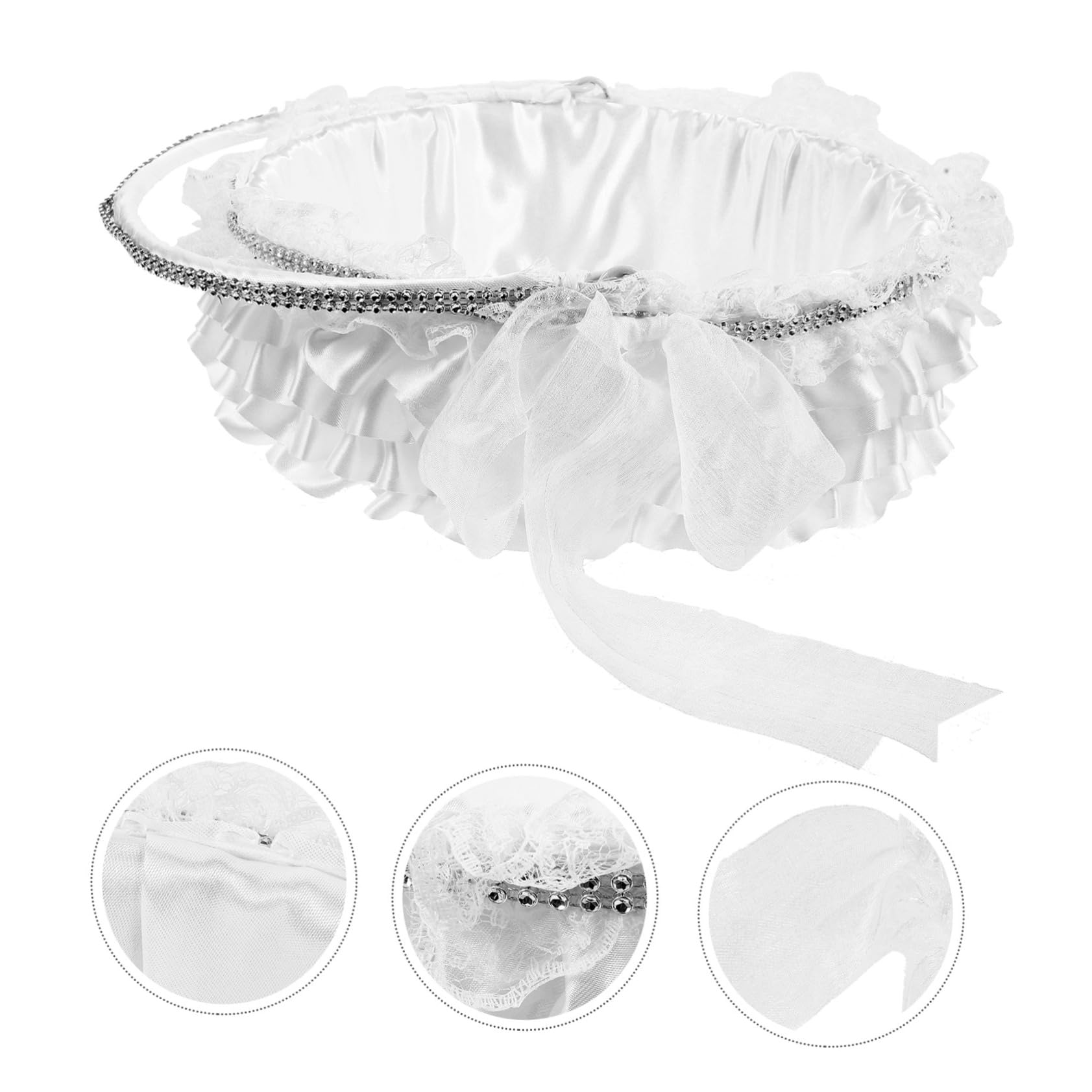 IMIKEYA Panier de Demoiselle Honneur Panier de Fleurs Mariage pour Demoiselle Honneur