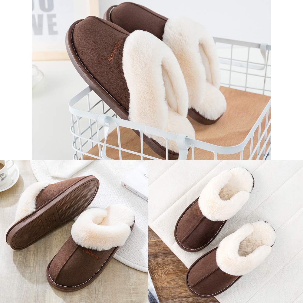 Womens Slippers Soft Plush Warm House Shoes Anti-Slip Fluffy Fur Indoor/Outdoor Slippers
