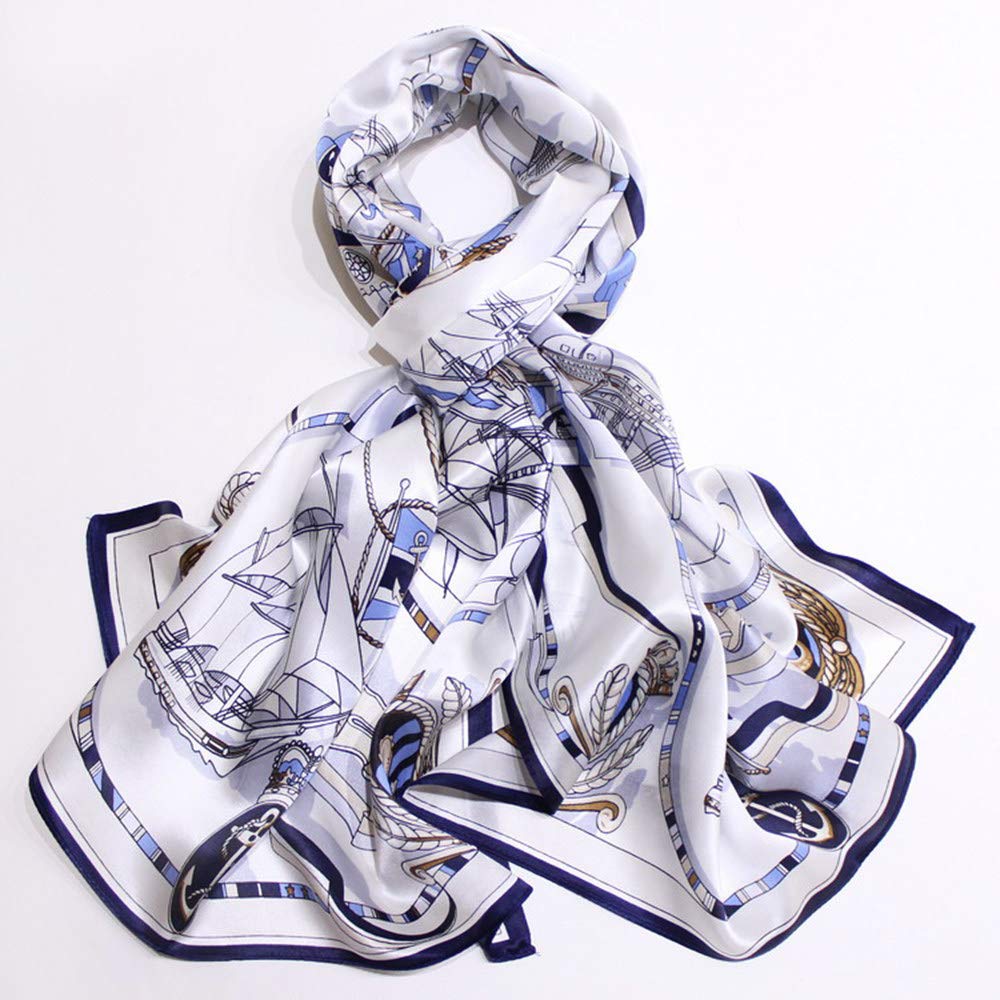 Xingling Moda damska elegancki jedwabny nadruk mały szal wielofunkcyjny szalik, luksusowe pudełko prezentowe w stylu 170 * 53 cm (dostępnych wiele kolorów)