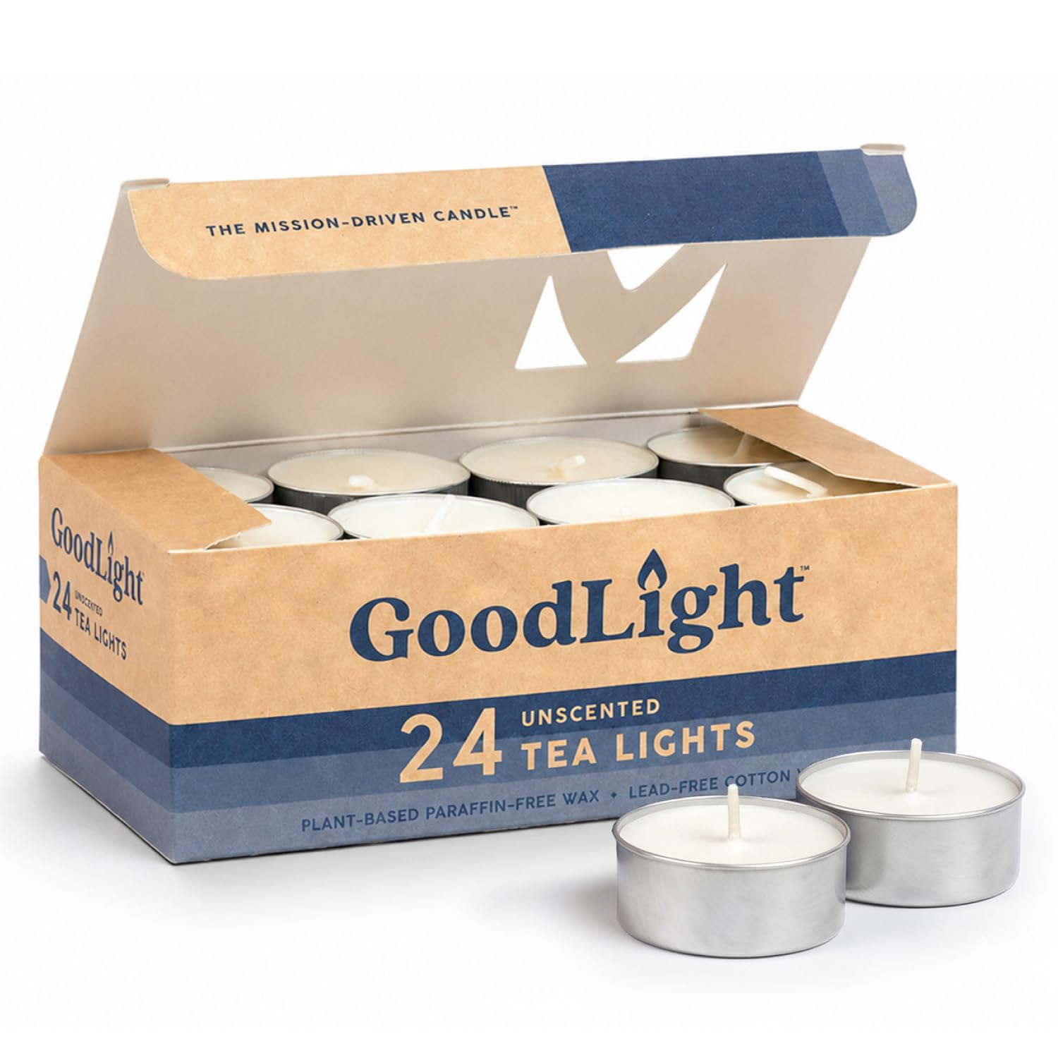 GoodLight Paraffinfrei Natürliche Teelichter Kerze, 24 Stück