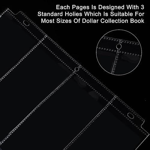 Vista 5 de Chengu 24 fundas de 4 bolsillos para carpeta de 3 anillas, fundas transparentes para álbumes de billetes, carpetas de colecciones, protectores
