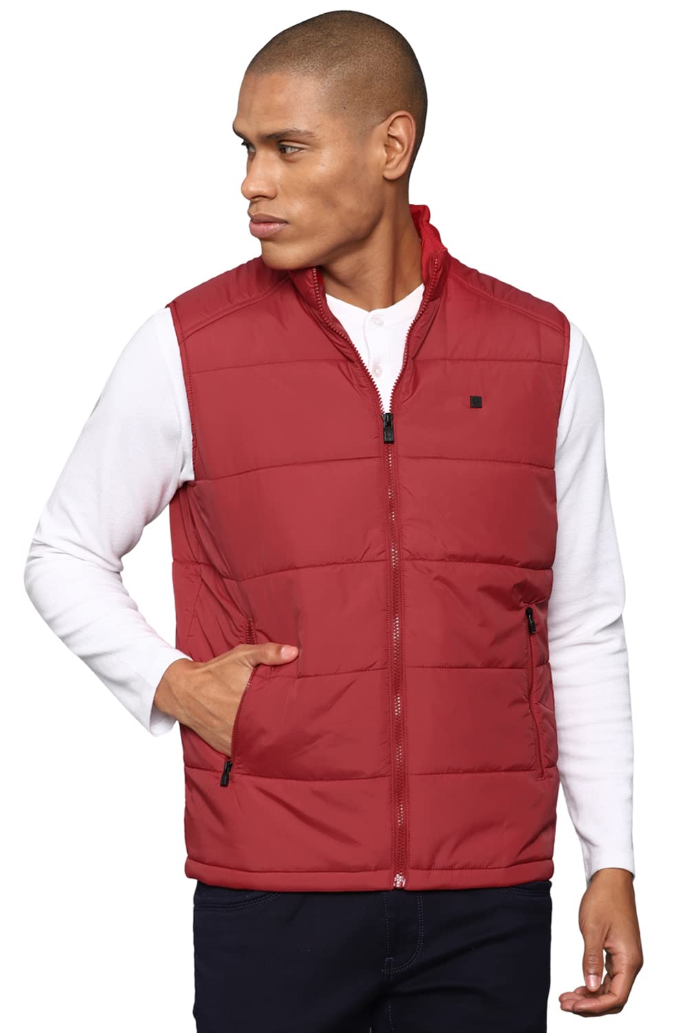 allen solly Cotton Men's Standard Length Jacket(ASJKMJRGFV78651_Maroon-picture-15