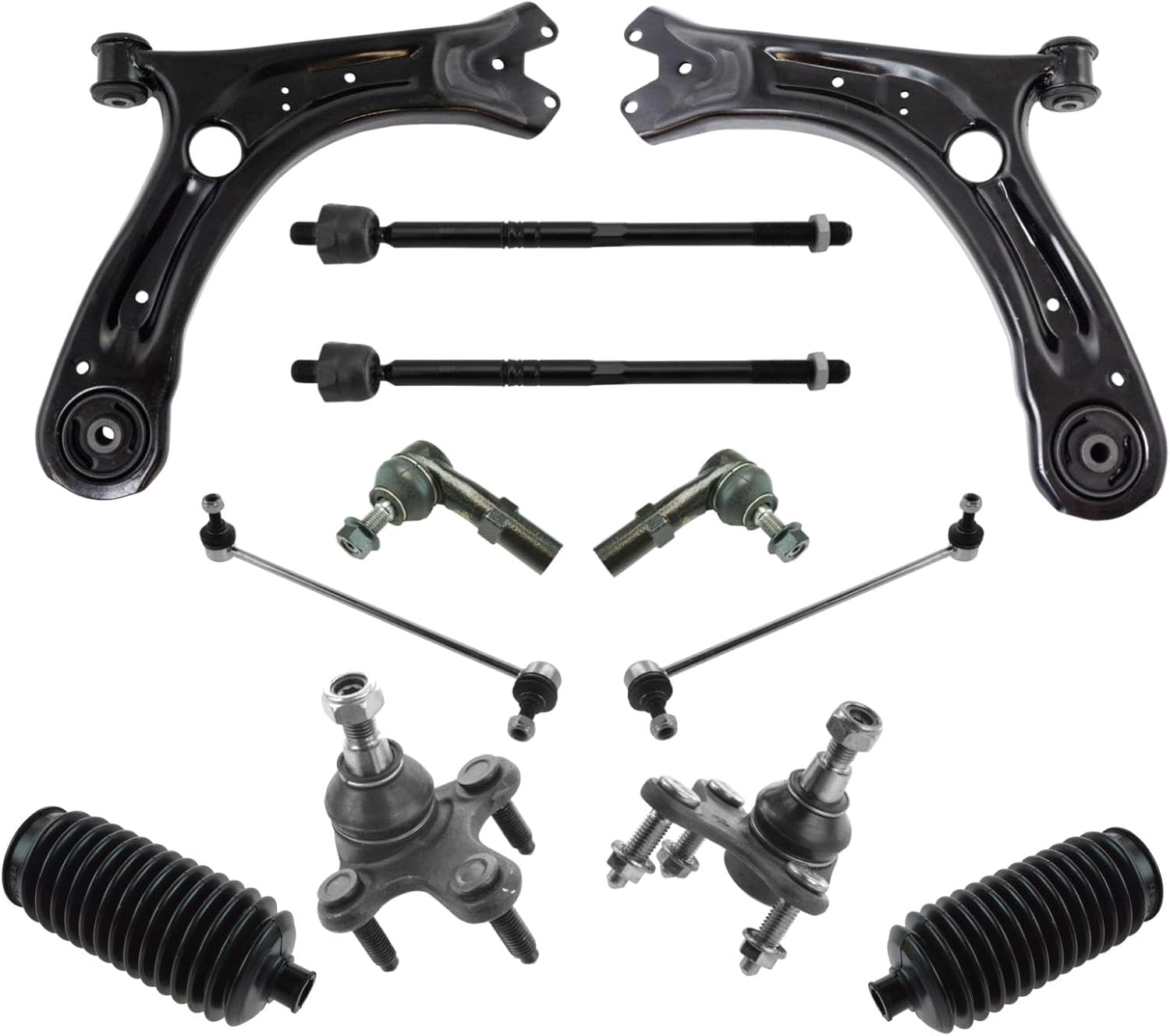 TRQ Front Steering & Suspension Kit Driver & Passenger Side Compatible with 2012-2017 Volkswagen Passat PSA27950