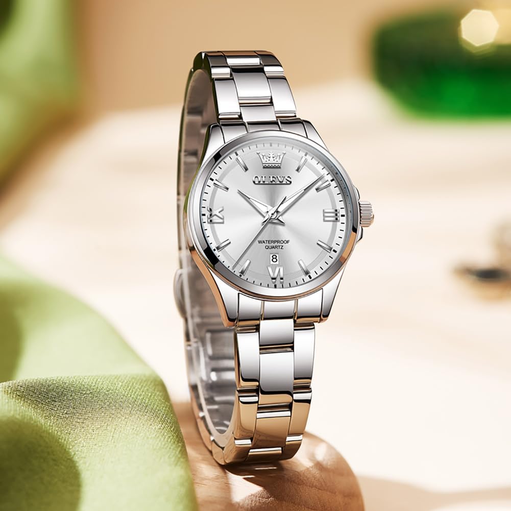 OLEVS Watches for Women Luxury Elegant Stainless Steel Waterproof Luminous Diamond Women's Fashion Watch Ladies Watches for Small Wrists - Image 9