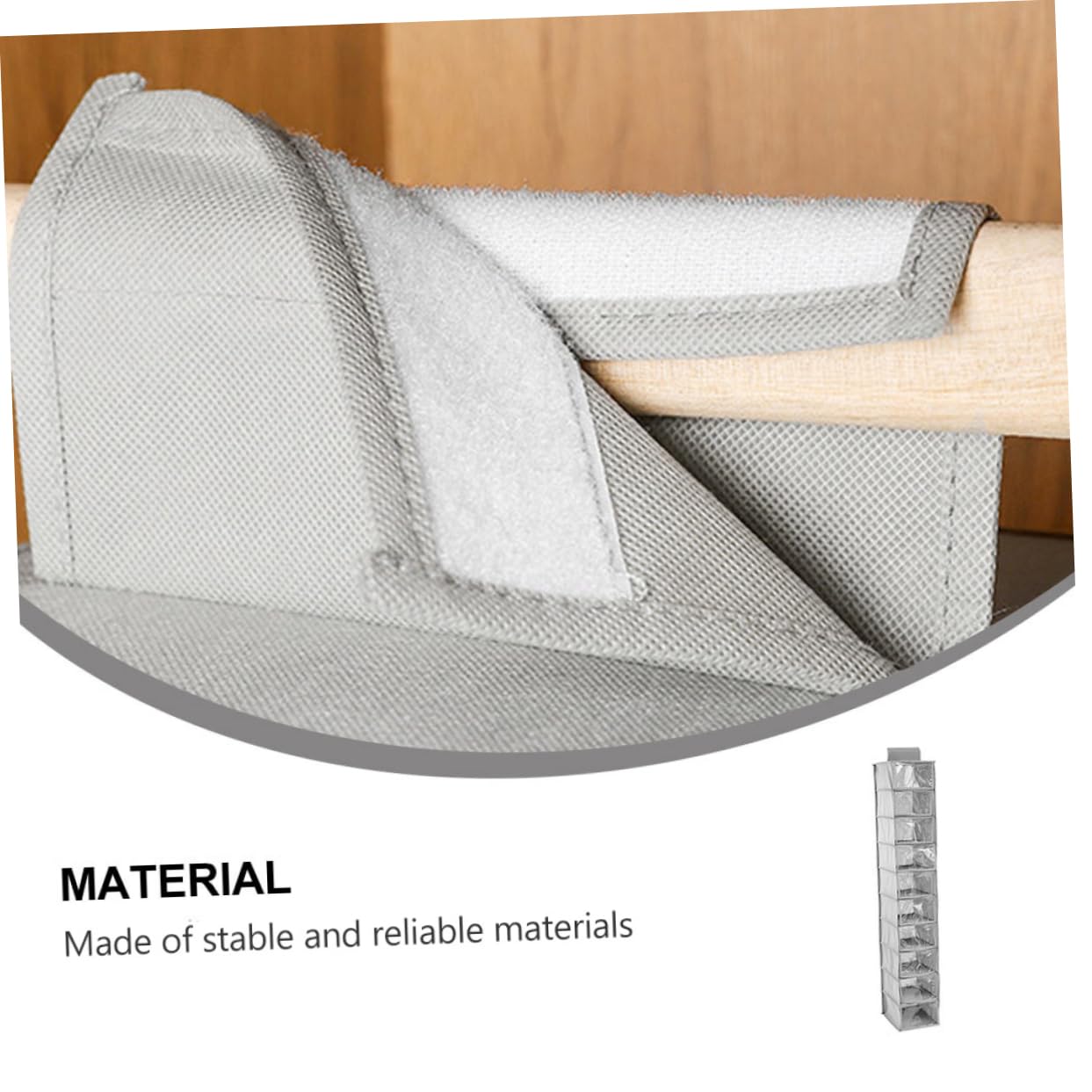 Bolsa de Almacenamiento de Sombreros de Tela no Tejida Gris, Colgante de Pared, para Sujetadores, Ropa Interior y Zapatos. Solución práctica y a Prueba de Polvo.