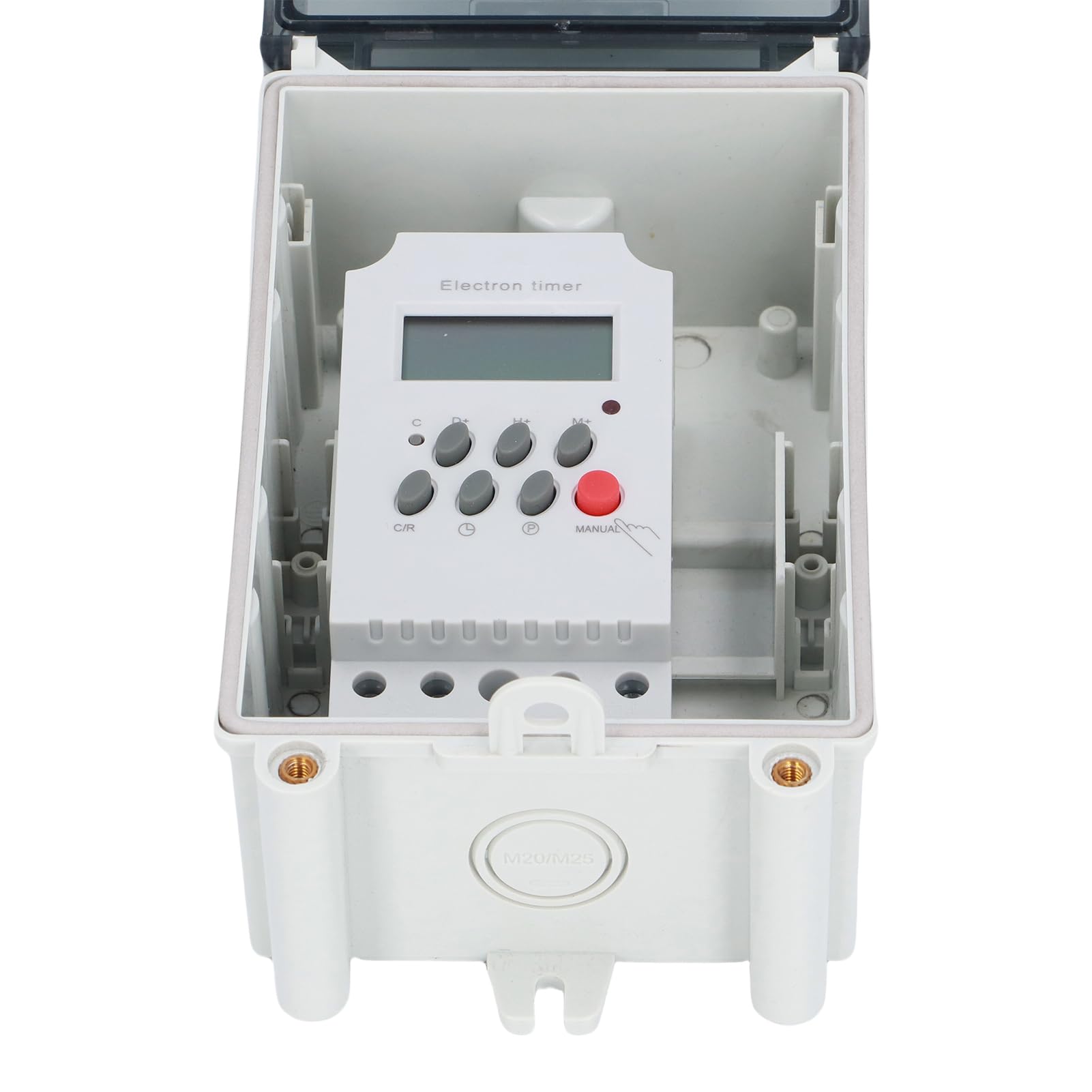 Timer Programmabile per Pompa Piscina, Interruttore Esterno | Timer per Pompa Acqua, ABS+PC, IP67 Antipioggia, 28 Programmi, Display LCD