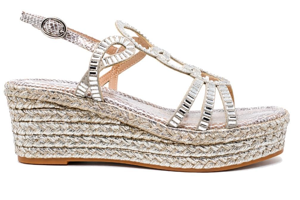 Sandalias con cuña media Alma en Pena para mujer de esparto - Mujer