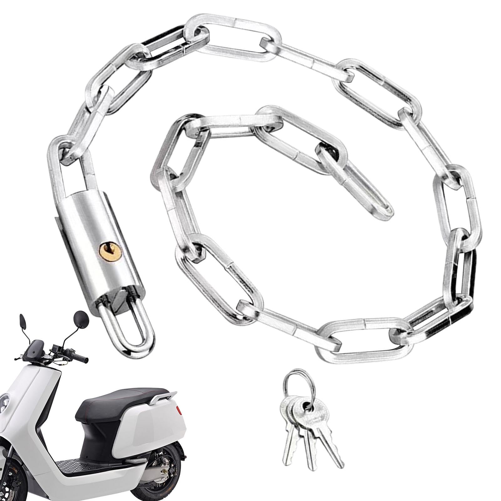Antivol de chaîne pour moto et vélo en acier robuste avec clés