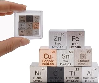 HOMOSTARRY Element Cube Set 9pcs 0.39â€ Density Metal Cube 10mm Up to 99.99% Purity for Periodic Table Teaching Tool Gifts for Students Teacher Science Lover Collection&DIY (9pcs)