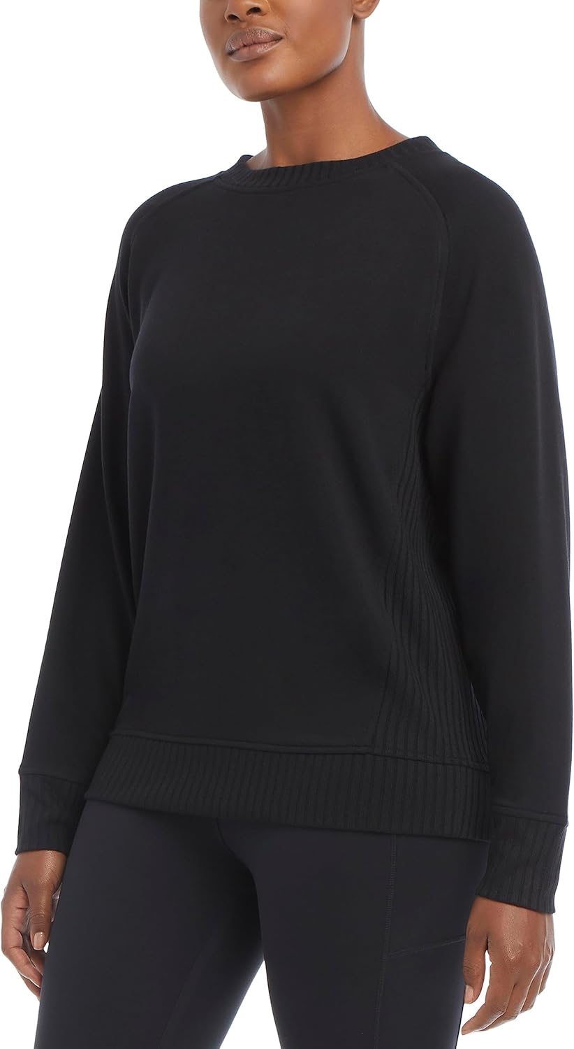 Jockey womens Oversized Rib Detail Crew Neck Pullover Sweatshirt - Image 3