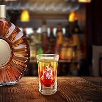 Vista 5 de WIRESTER Vaso de chupito de 1.5 onzas con base pesada, vaso de chupito transparente para whisky, vodka - Basset Hound Dog