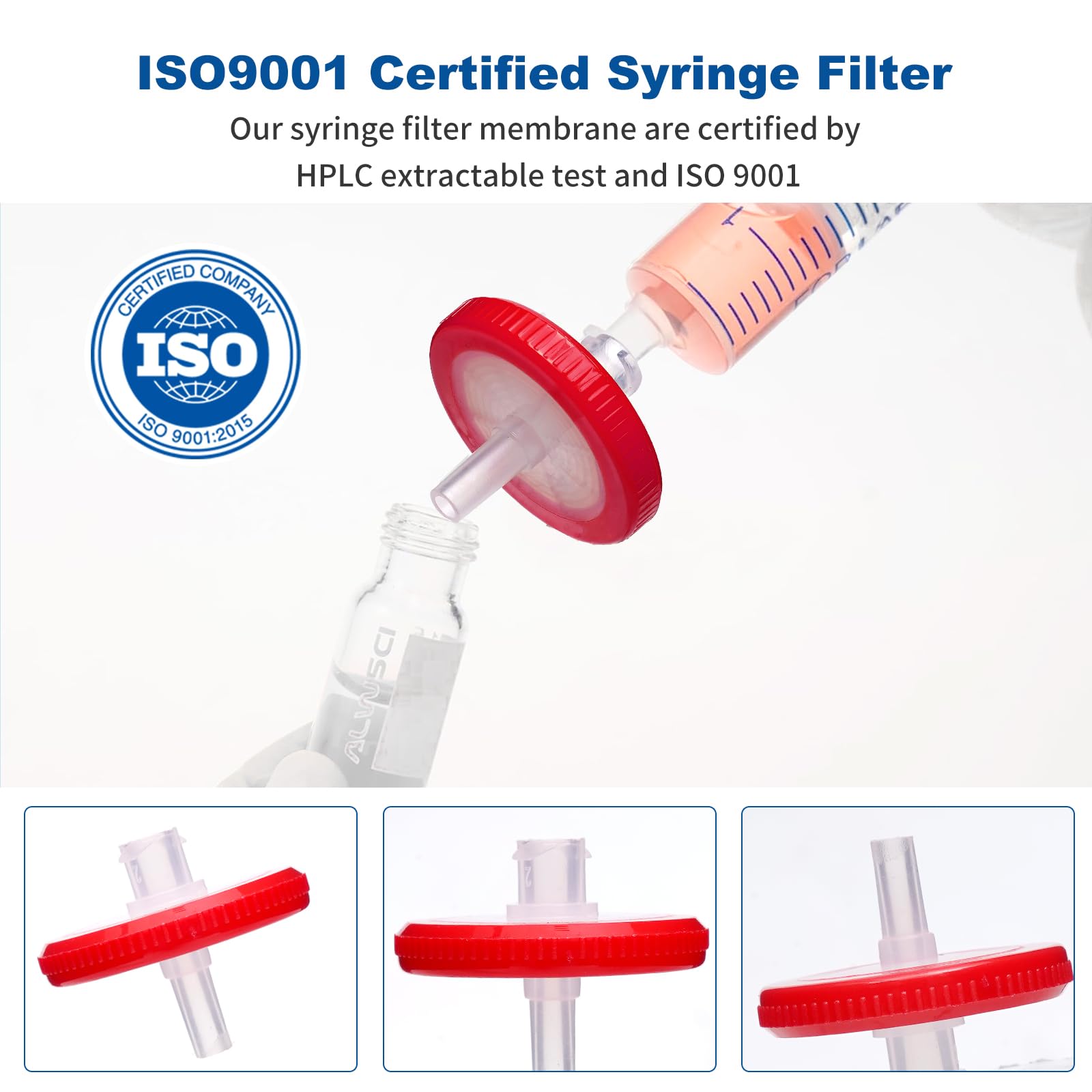 Hydrophobic PTFE Syringe Filters,0.22μm 13mm,Non‑sterile,Pack 100 — Amazon image 4