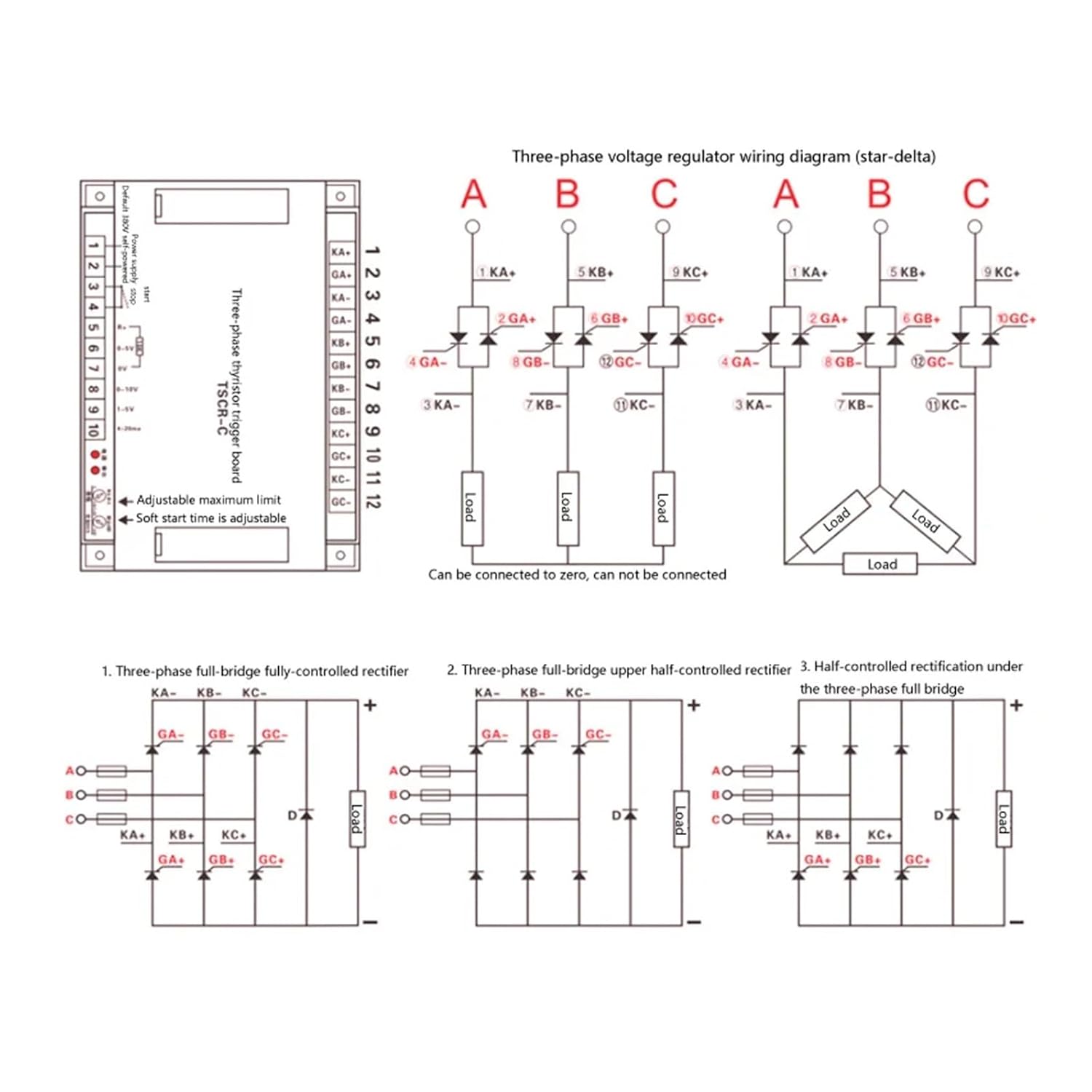 Three-Phase Thyristor Trigger Board Power Regulation and Voltage TSCR-C Phase-Shift Soft Start(220V bias Power)