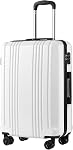 Coolife Luggage Suitcase PC+ABS with TSA Lock Spinner Carry on Hardshell Lightweight 20in 24in 28in(White, S(20in_Carry on))