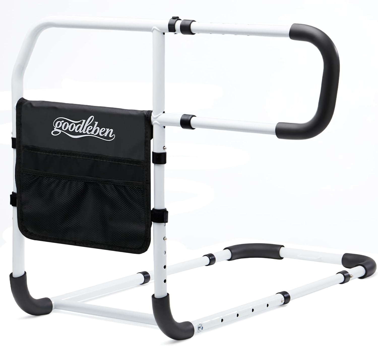 Bed Rails for Elderly Adults, Adjustable Bed Assist Rails for Seniors with Non-Slip Handle & Storage Pocket, Bed Assist Bar Supports up to 350 Lbs, Fits Twin/Full/Queen/King Beds