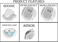 Vista 4 de Milwaukee Leather Sudadera con capucha para hombre Streetguard negro CE blindado, armadura de hombro y codo - XS