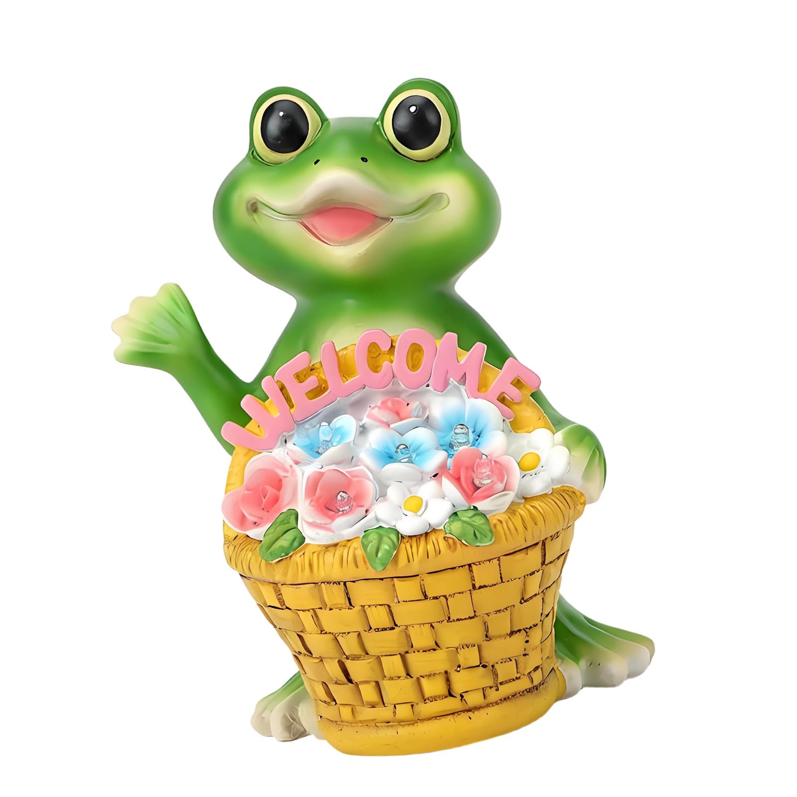 Ekoama Solar Statue With Light For Garden Decor Resin Construction Water Resistant Outdoor Ornament